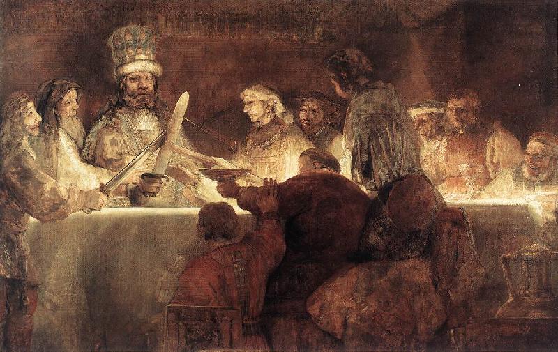 REMBRANDT Harmenszoon van Rijn The Conspiration of the Bataves oil painting picture